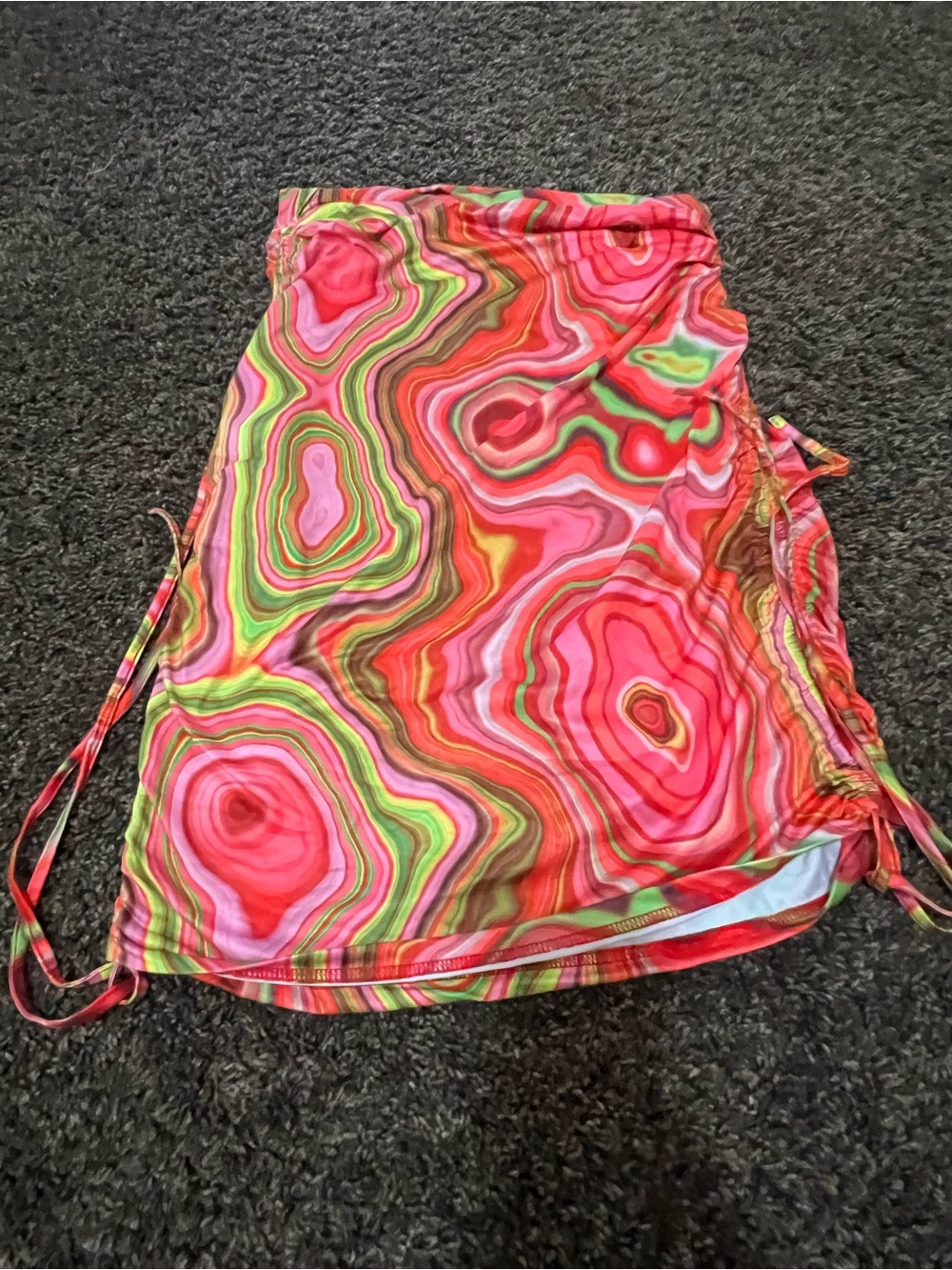 Y2K Psychedelic Cinch Multi Dress Skirt Tube Top